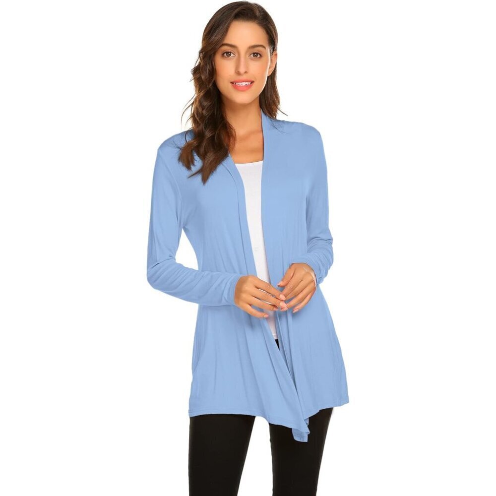 Women’s Lightweight Viscose Spandex Long Sleeve Drape Cardigan for Casual Wear